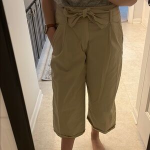 Gap High Rise Tan Wide-Leg Cropped Pants